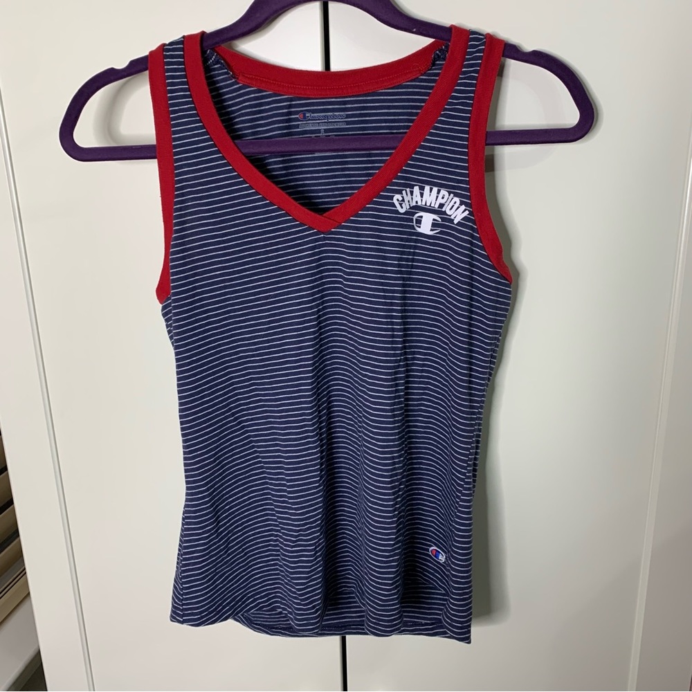 Champion Logo Striped Tank Top